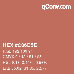 Color code: HEX #C06D5E | qconv.com