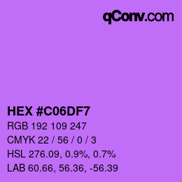 Color code: HEX #C06DF7 | qconv.com