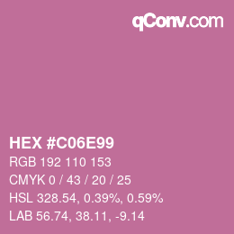 颜色代码: HEX #C06E99 | qconv.com