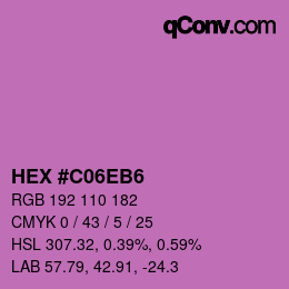 カラーコード: HEX #C06EB6 | qconv.com