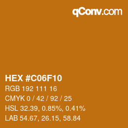Color code: HEX #C06F10 | qconv.com