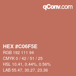 カラーコード: HEX #C06F5E | qconv.com