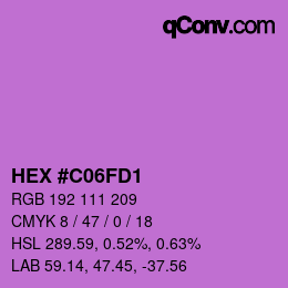 Color code: HEX #C06FD1 | qconv.com