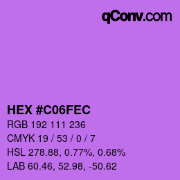 Color code: HEX #C06FEC | qconv.com
