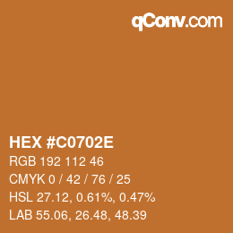 Color code: HEX #C0702E | qconv.com