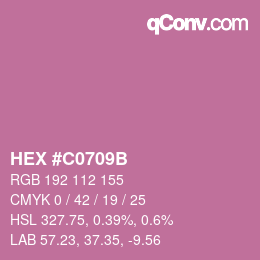 カラーコード: HEX #C0709B | qconv.com