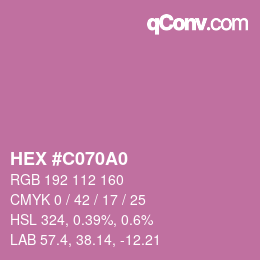 カラーコード: HEX #C070A0 | qconv.com
