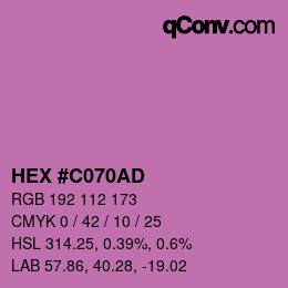 カラーコード: HEX #C070AD | qconv.com