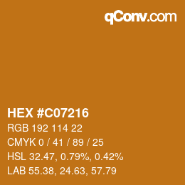 カラーコード: HEX #C07216 | qconv.com