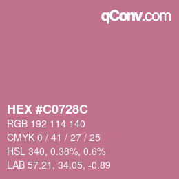 Farbcode: HEX #C0728C | qconv.com