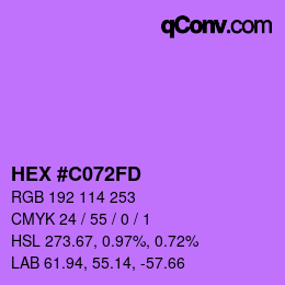 Color code: HEX #C072FD | qconv.com