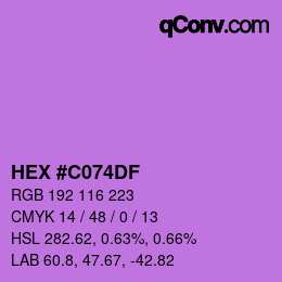 Color code: HEX #C074DF | qconv.com