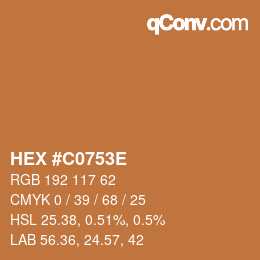 Color code: HEX #C0753E | qconv.com