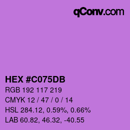Color code: HEX #C075DB | qconv.com