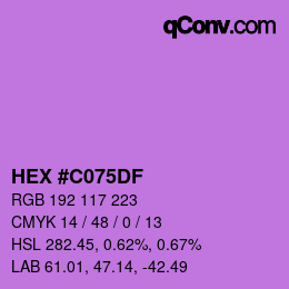 Color code: HEX #C075DF | qconv.com