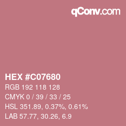 Color code: HEX #C07680 | qconv.com