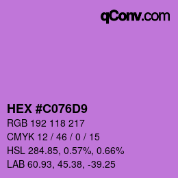 Color code: HEX #C076D9 | qconv.com