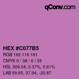 カラーコード: HEX #C077B5 | qconv.com