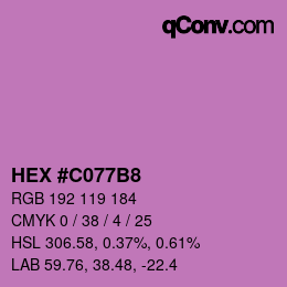 カラーコード: HEX #C077B8 | qconv.com
