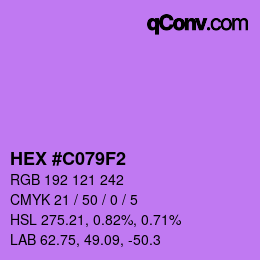 Color code: HEX #C079F2 | qconv.com