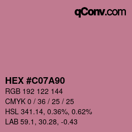 Color code: HEX #C07A90 | qconv.com