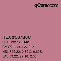 Color code: HEX #C07B8C | qconv.com