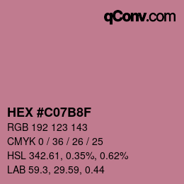 Color code: HEX #C07B8F | qconv.com