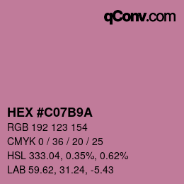 カラーコード: HEX #C07B9A | qconv.com