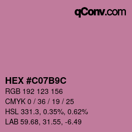 Color code: HEX #C07B9C | qconv.com