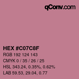 Color code: HEX #C07C8F | qconv.com