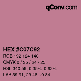 Color code: HEX #C07C92 | qconv.com