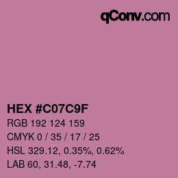 Color code: HEX #C07C9F | qconv.com