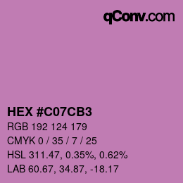 Color code: HEX #C07CB3 | qconv.com