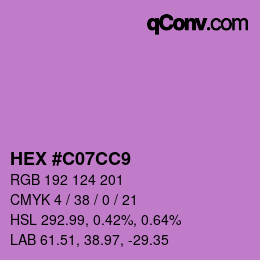 Color code: HEX #C07CC9 | qconv.com