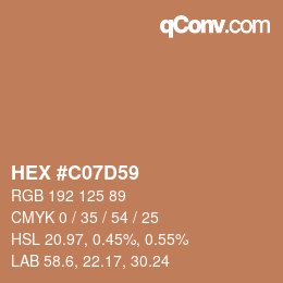 颜色代码: HEX #C07D59 | qconv.com