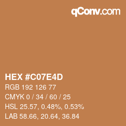 Color code: HEX #C07E4D | qconv.com
