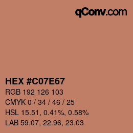 Color code: HEX #C07E67 | qconv.com