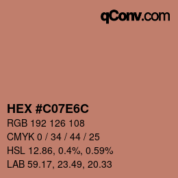 Color code: HEX #C07E6C | qconv.com