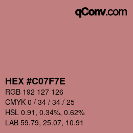 颜色代码: HEX #C07F7E | qconv.com