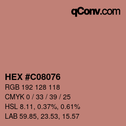 カラーコード: HEX #C08076 | qconv.com