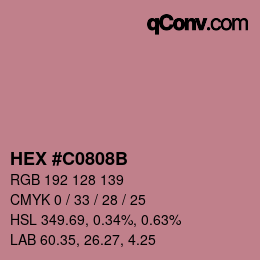 Color code: HEX #C0808B | qconv.com