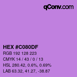 Color code: HEX #C080DF | qconv.com