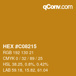 Color code: HEX #C08215 | qconv.com
