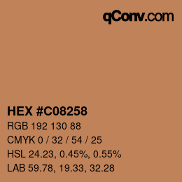 Color code: HEX #C08258 | qconv.com