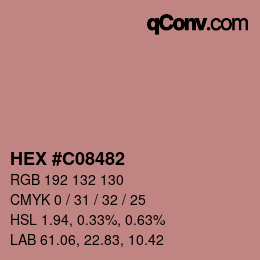 Color code: HEX #C08482 | qconv.com