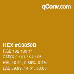 Color code: HEX #C0850B | qconv.com
