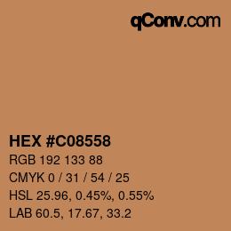 Color code: HEX #C08558 | qconv.com