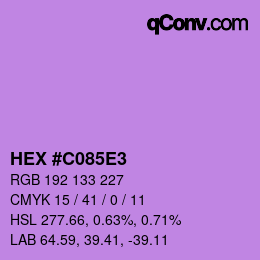 カラーコード: HEX #C085E3 | qconv.com