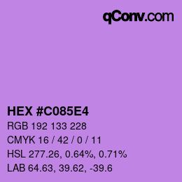 Farbcode: HEX #C085E4 | qconv.com