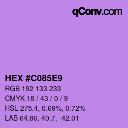 カラーコード: HEX #C085E9 | qconv.com